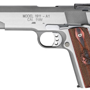 Springfield 1911-A1 Range Officer 9mm Stainless Essentials Package w/ Adjustable Rear Sight