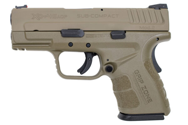 Springfield XD Mod.2 45 ACP Sub-Compact with Flat Dark Earth (FDE) Frame and Slide