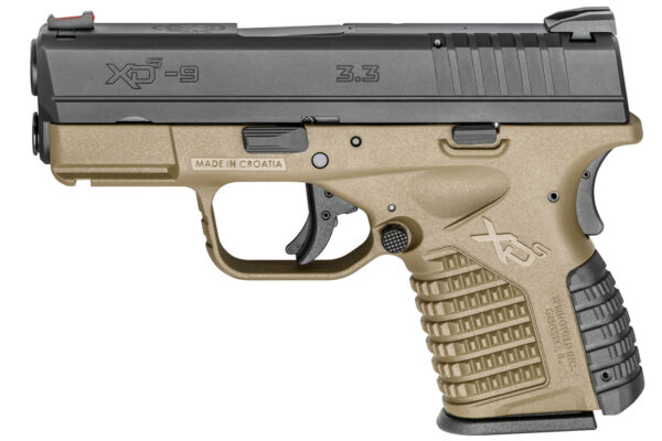 Springfield XDS 3.3 Single Stack 9mm Flat Dark Earth (FDE) Essentials Package