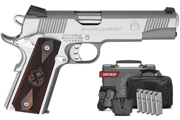 Springfield 1911 Loaded .45 ACP Stainless Steel with Instant Gear Up Package