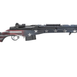 Springfield M1A Scout Squad 308 with Red, White and Blue American Flag Stock