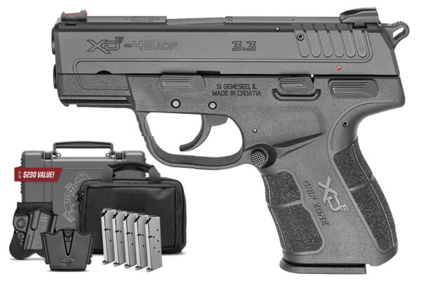 Springfield XD-E 45 ACP DA/SA Instant Gear Up Package with 5 Mags and Range Bag