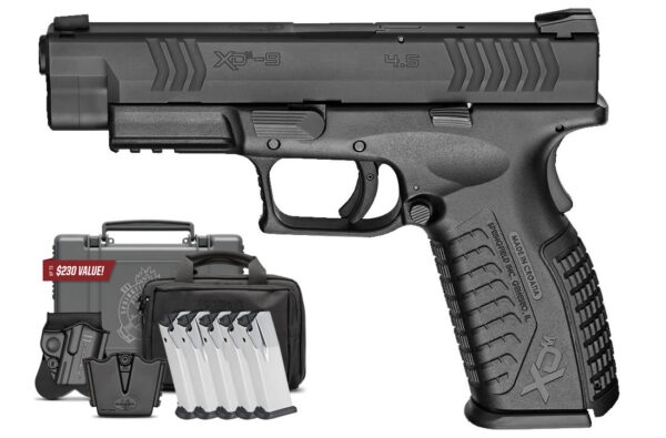 Springfield XDM 9mm 4.5 Full-Size Instant Gear Up Package with 5 Mags, Range Bag, Holster, M