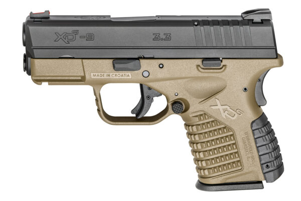 Springfield XDS 3.3 Single Stack 9mm Flat Dark Earth Essentials Package (Manufacturer Sample)